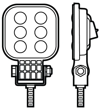 M905-MV-BT2 – PETERSON MFG Work Light, 3 Inch x 3 Inch Square Pedestal Mount 500 Lumens 0.40 Amp At 12 Volt/ 0.21 Amp...